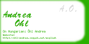 andrea ohl business card
